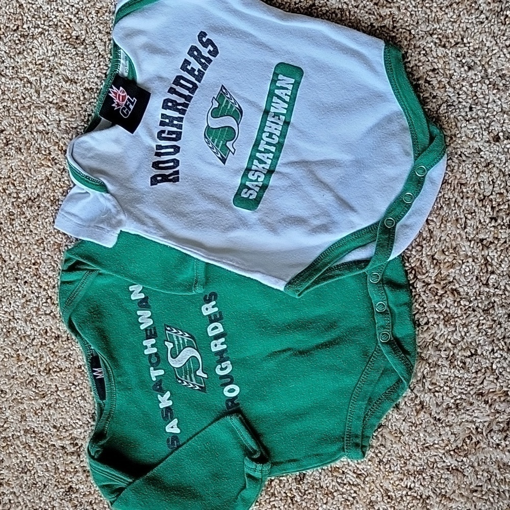 CFL Saskatchewan Roughrider lot - 2 onesies